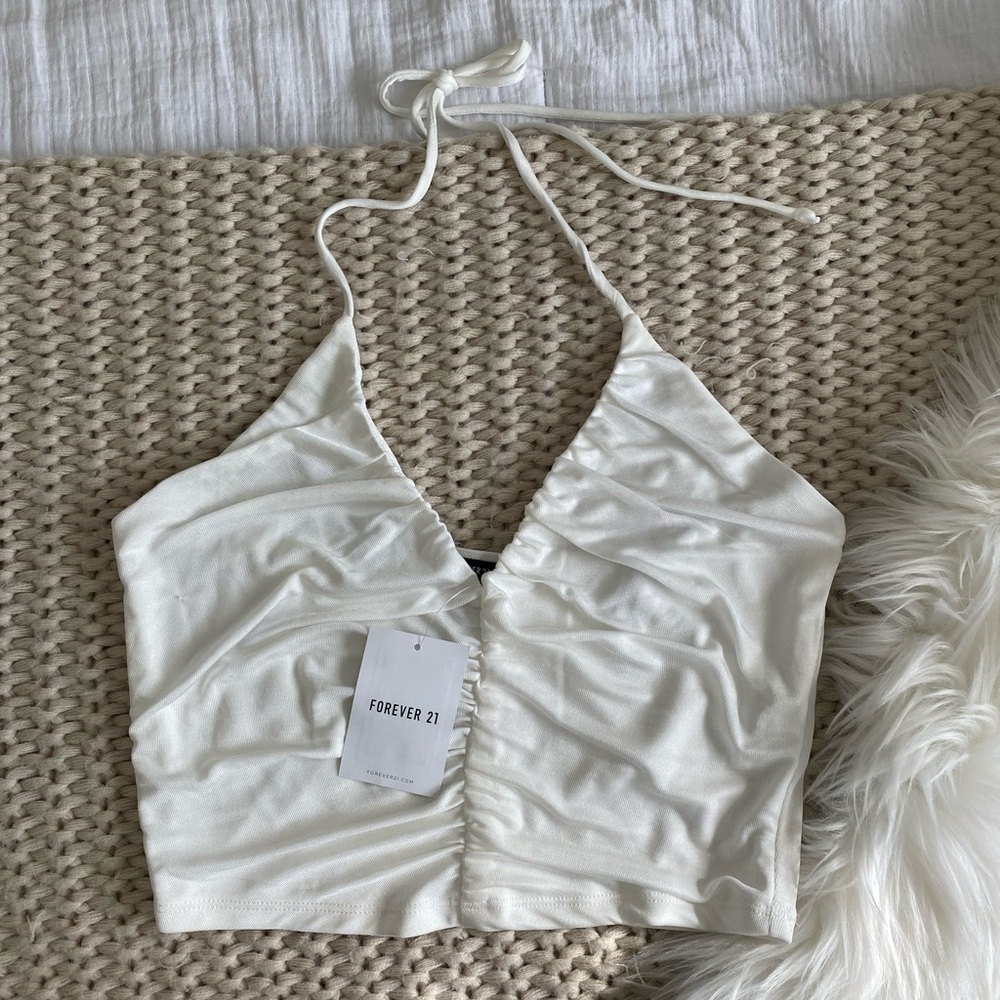 Forever 21 White Halter Tank